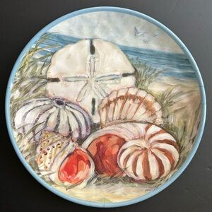 CERTIFIED INTERNATIONAL 100% Melamine Round Platter - Ocean Themed - 14.25"